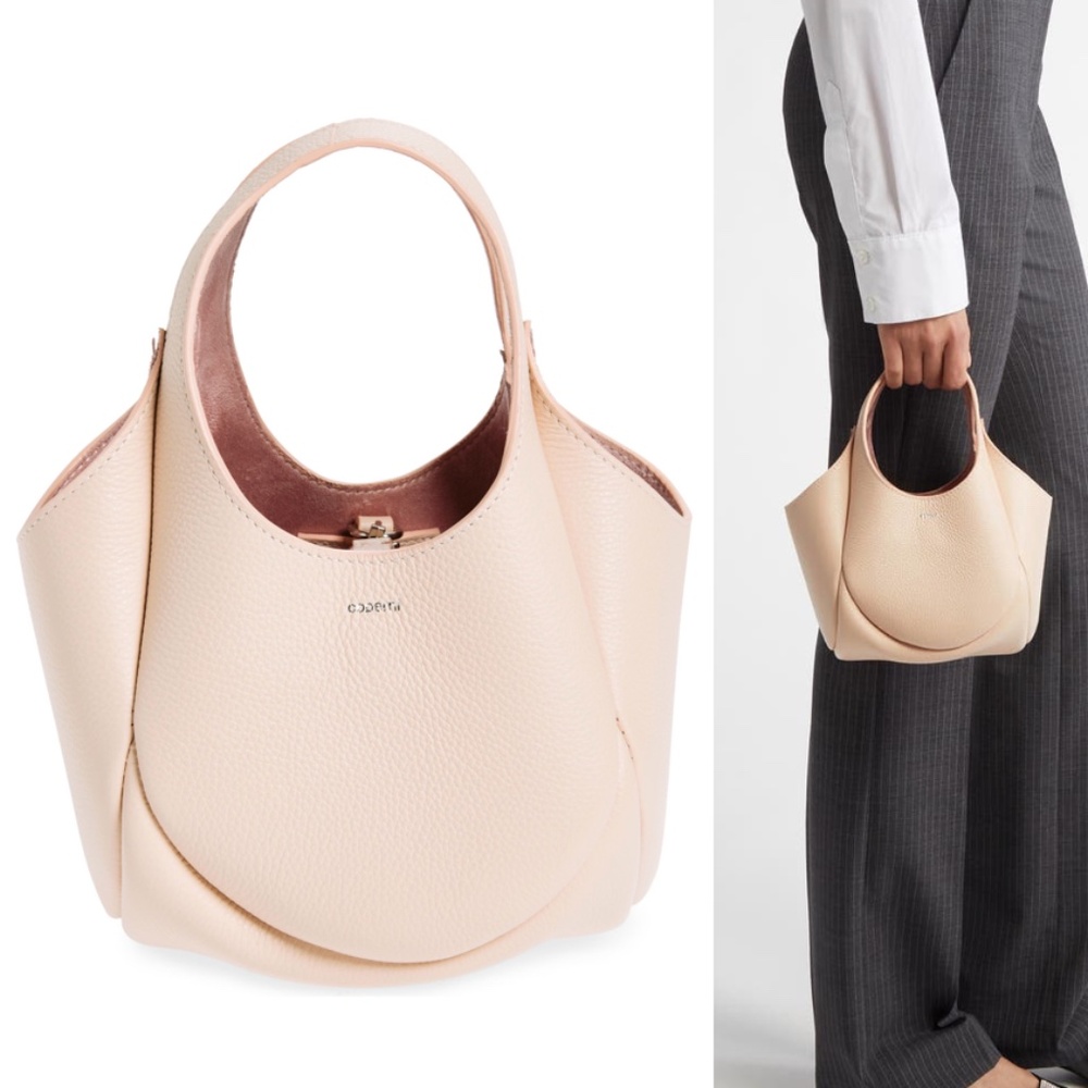 Coperni Mini Swipe Leather Top Handle Bucket Bag Pink NWT COPBA69840
